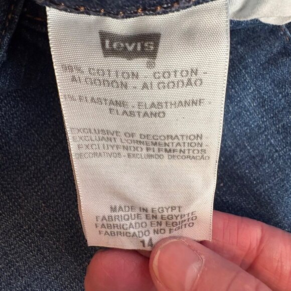 Levis Vintage Denim Capris Size 14 Mid-Rise Blue Jeans Rolled Hem Levi Strauss C - Picture 3 of 9